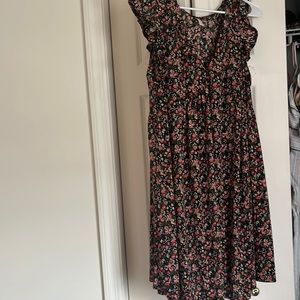 Black floral print dress